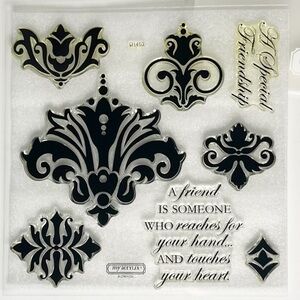 Close To My Heart My Acrylic Stamp Set ‘Friendship’ with Snap Pouch, Baroque